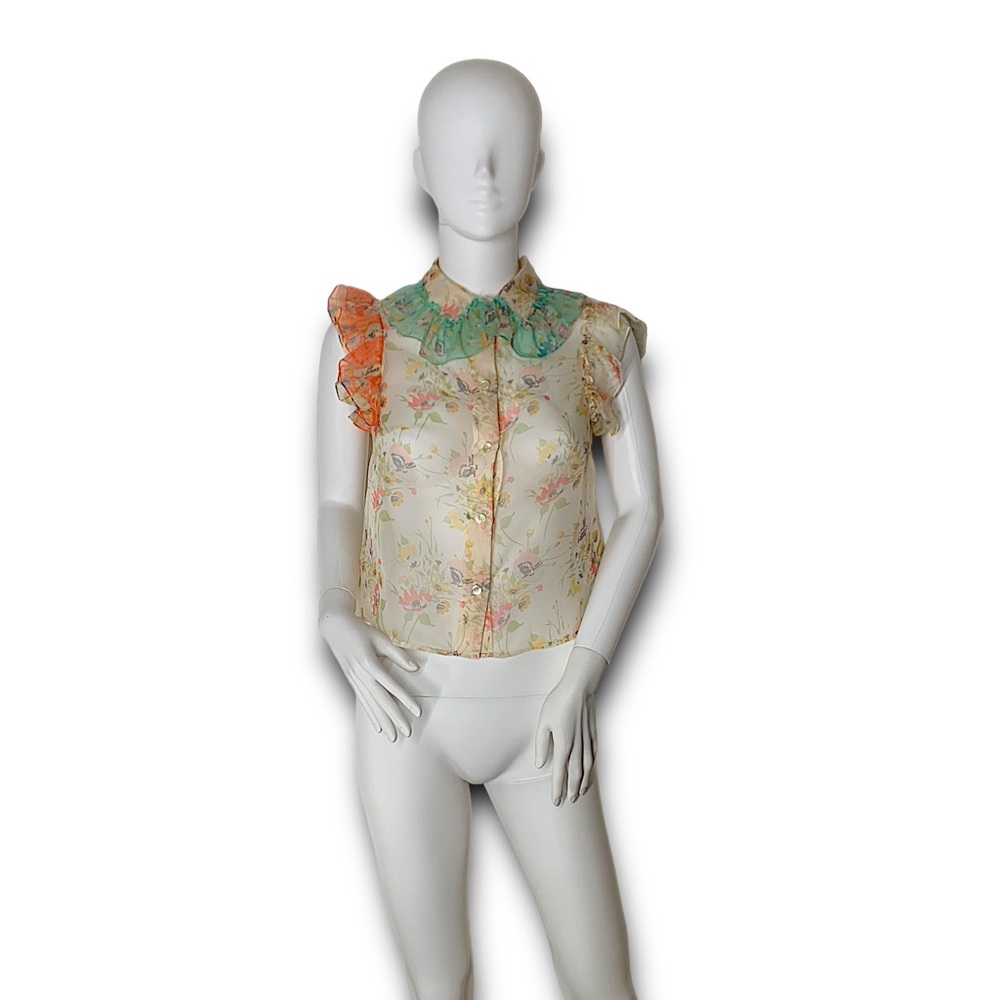 Christoper Kane SS18 Ruffle Floral Button Down - Picture 3 of 12